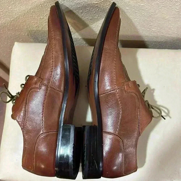 Stacy Adams tan square toe lace up oxfords - Picture 5 of 7